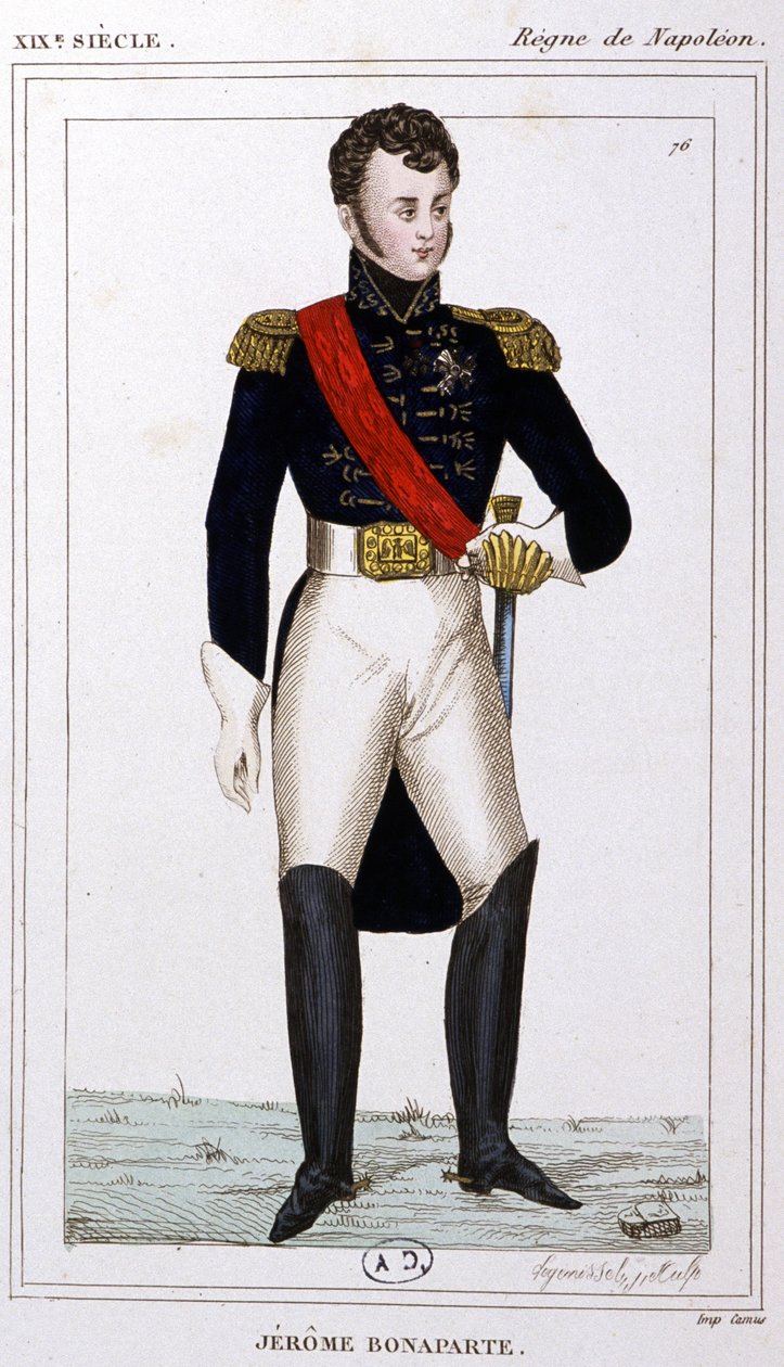 Jerome Bonaparte, noin 1810 (kaiverrus). tekijältä Unbekannter Künstler