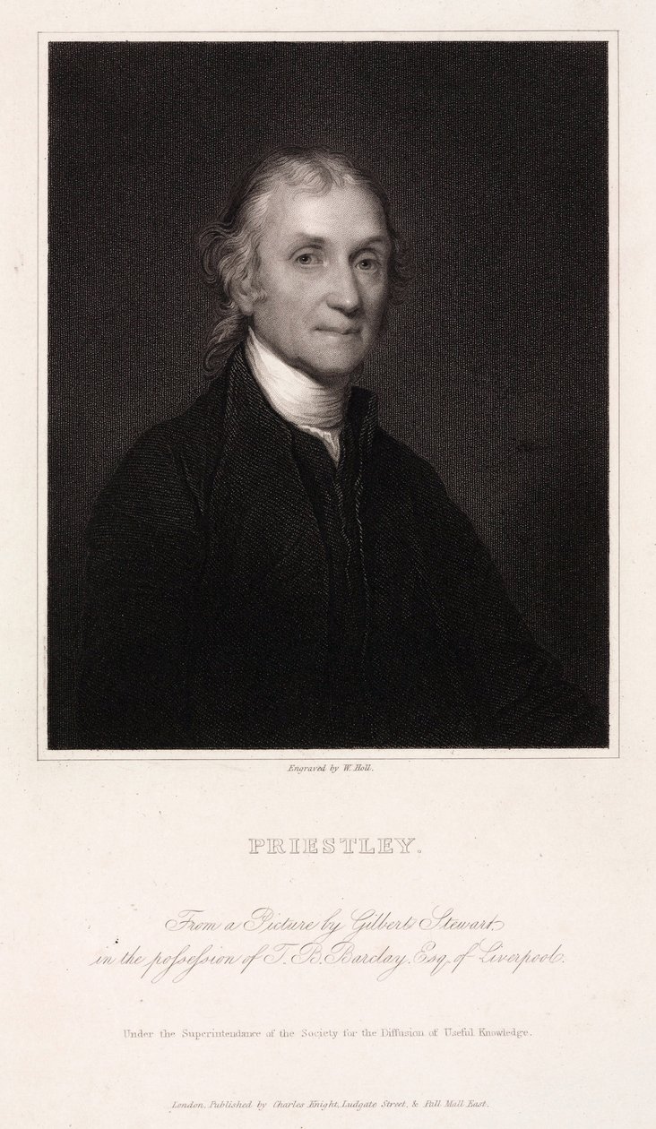 Joseph Priestley, englantilais-amerikkalainen teologi ja kemisti, n. 1800 tekijältä Unbekannt