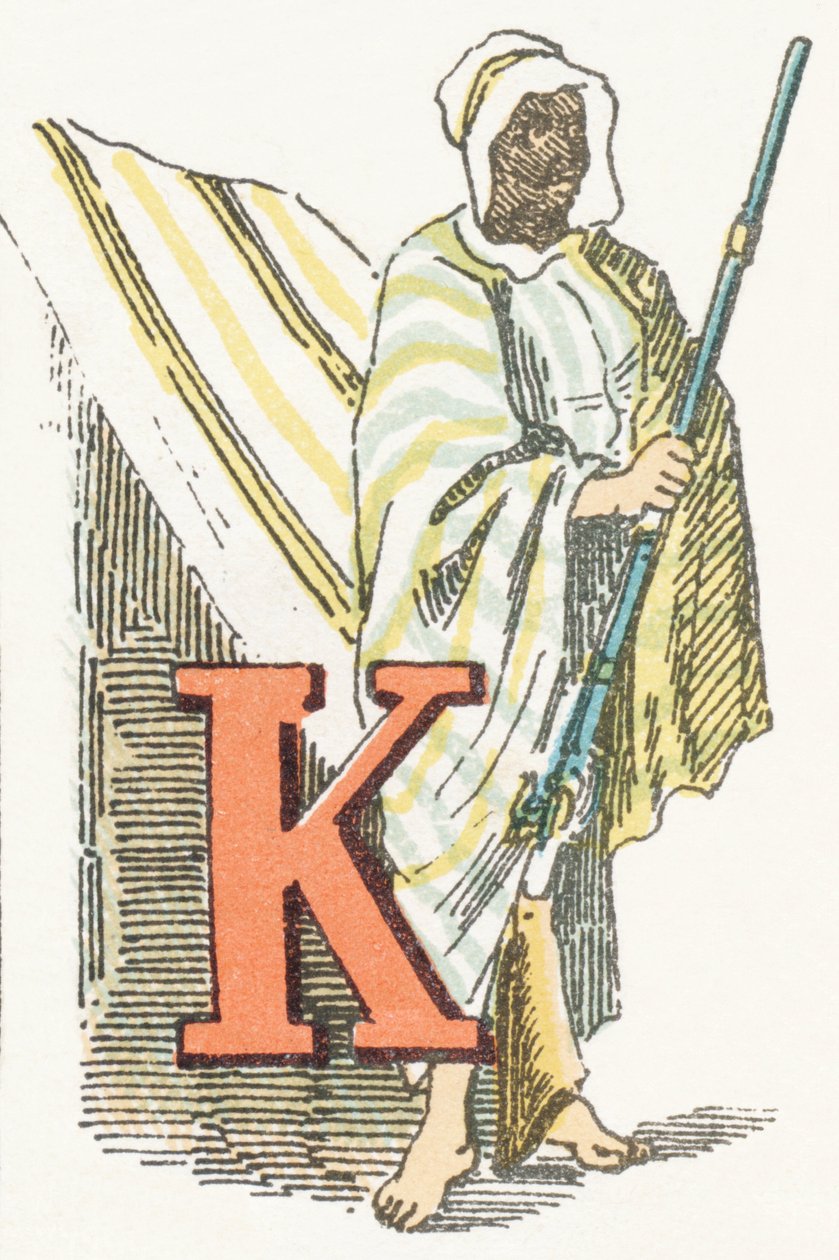 K - Kabyle - Childish Alphabet, Editions Gordinne 1920 (kaiverrus) tekijältä Unbekannt