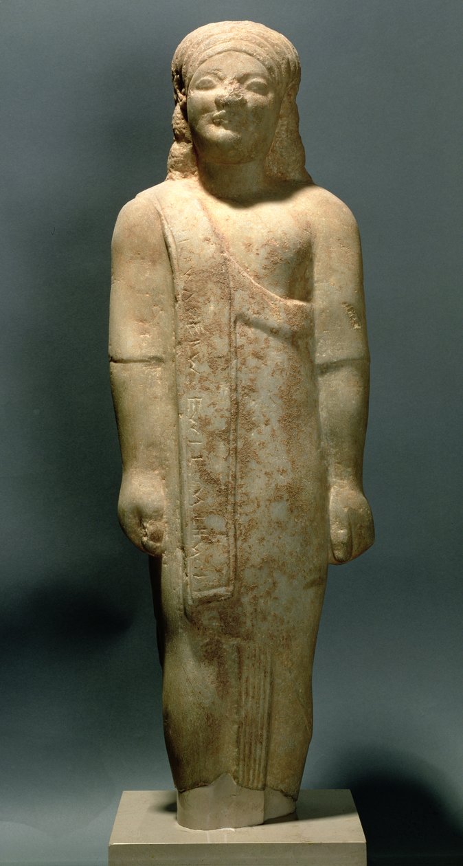 Kouros Dionysermos, Kreikka, Arkaainen aikakausi, noin 600 eKr. (kivi) tekijältä Unbekannt