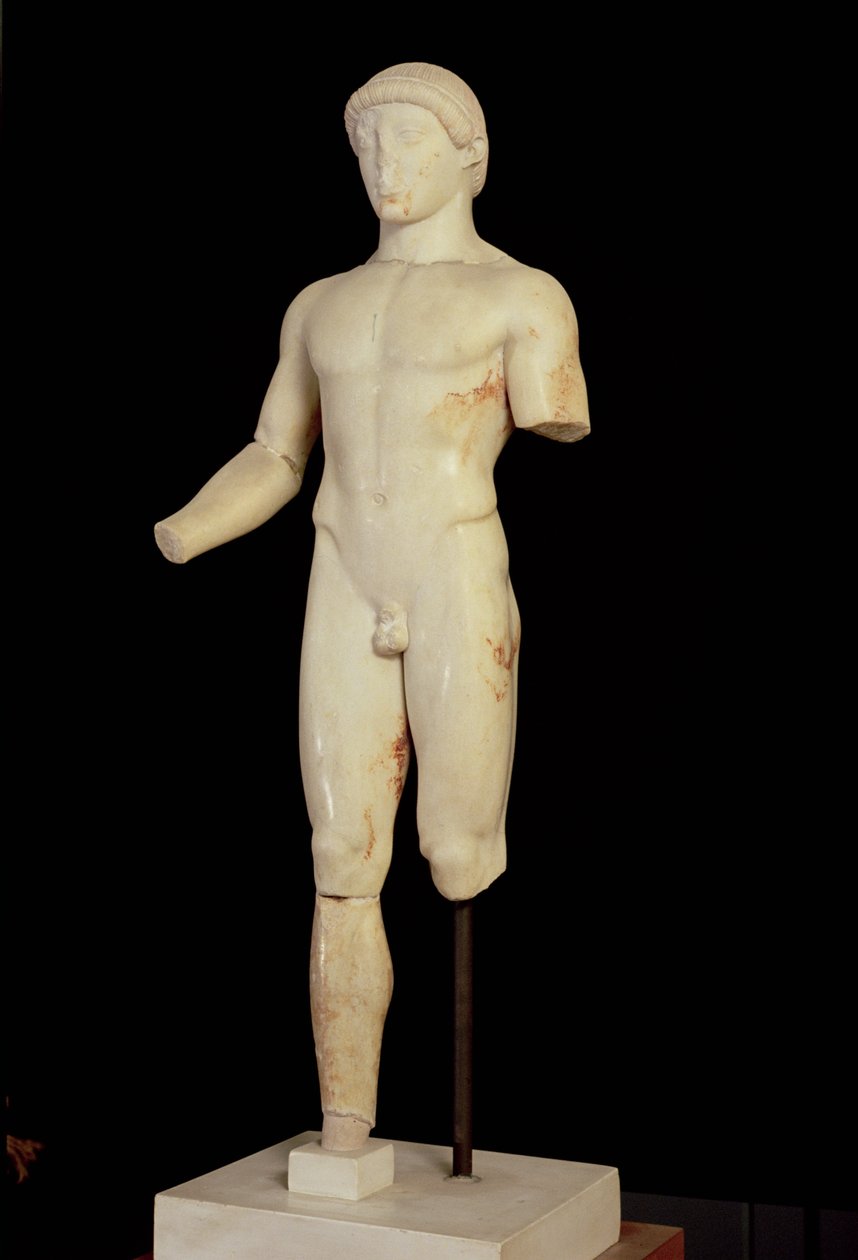 Kouros: yksijalkainen poika (edestä - katso myös 66079) tekijältä Unbekannt