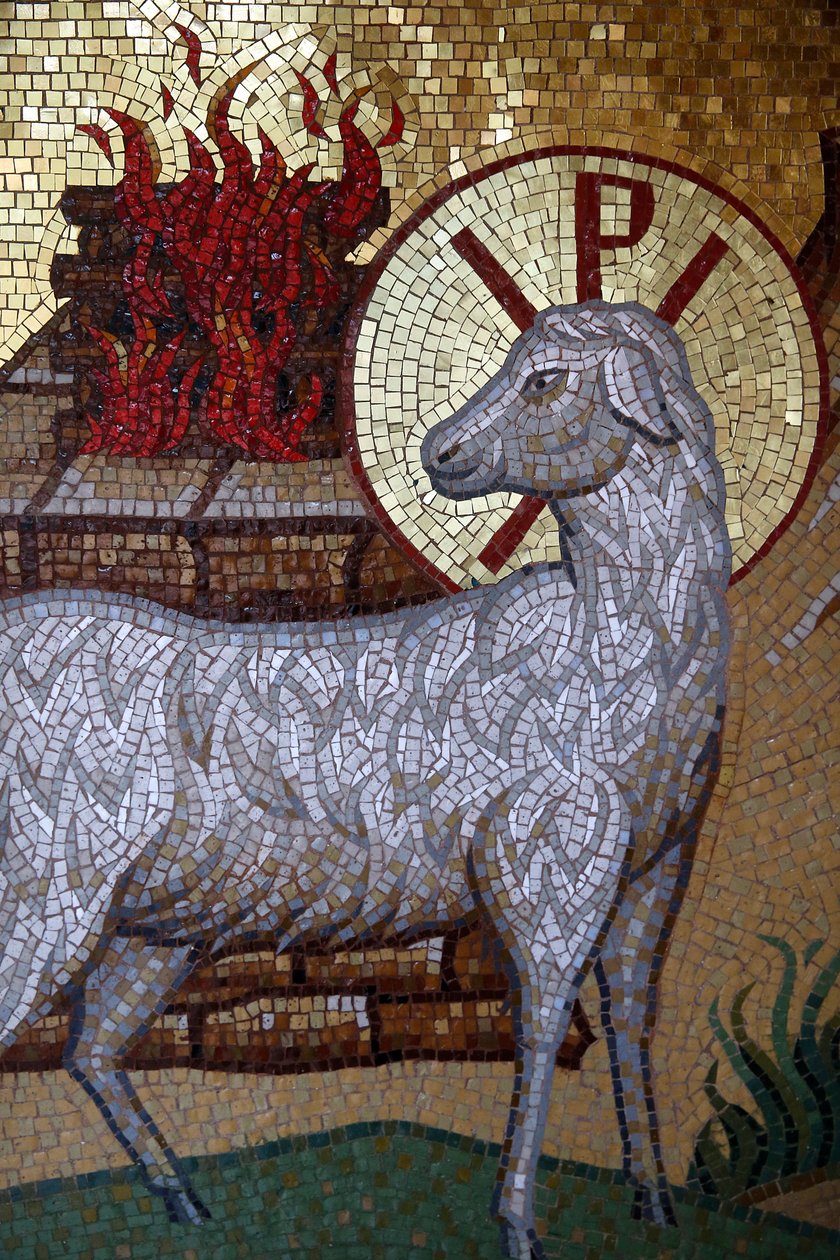 Kykkosin luostari, Kypros. Lamb of God -mosaiikki, 20150510, Pedoulas, Kypros tekijältä Unbekannt