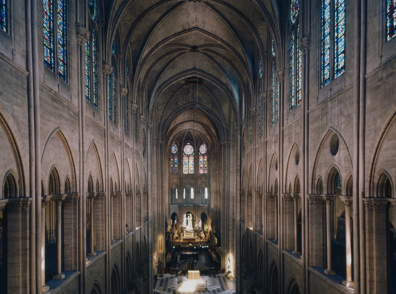 Notre Dame de Parisin katedraali, Pariisi 4. Rakennus vuodelta 1160, kunnostaja Viollet Le Duc tekijältä Unbekannter Künstler
