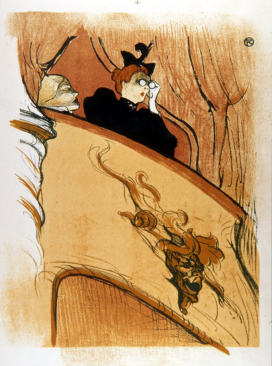 El lodge amb el mascaró daurat (espectacle, teatre) - litografia de Henry Toulouse Lautrec - Musée Petitet Limouxfinnish tekijältä Alec Hunter