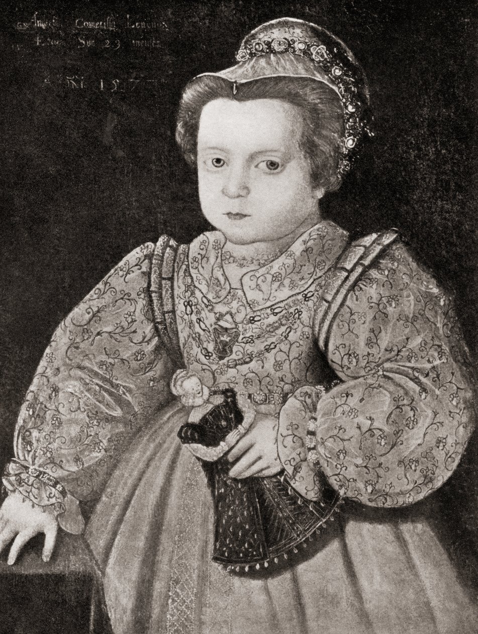 Lady Arbella Stuart lapsena, elokuvasta The Girl Through the Ages, julkaistu 1933 (litho) tekijältä Unbekannt
