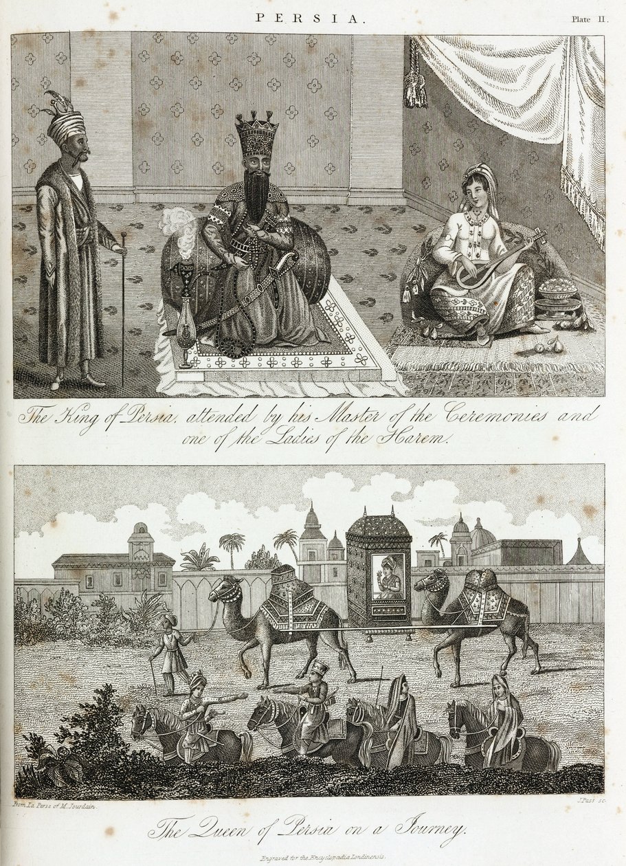 Persian kuningas ja kuningatar, noin 1810-1829 tekijältä Unbekannt