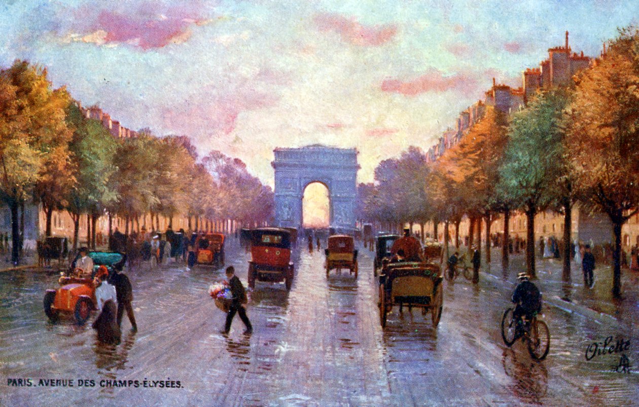 Champs-Elysées, Pariisi, noin 1900. tekijältä Unbekannter Künstler