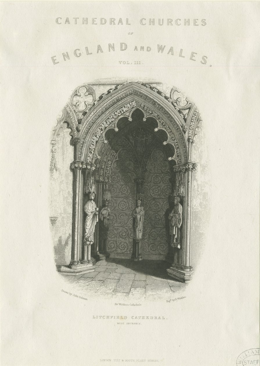 Lichfield Cathedral - West Doorway: teräskaiverrus tekijältä Unbekannt