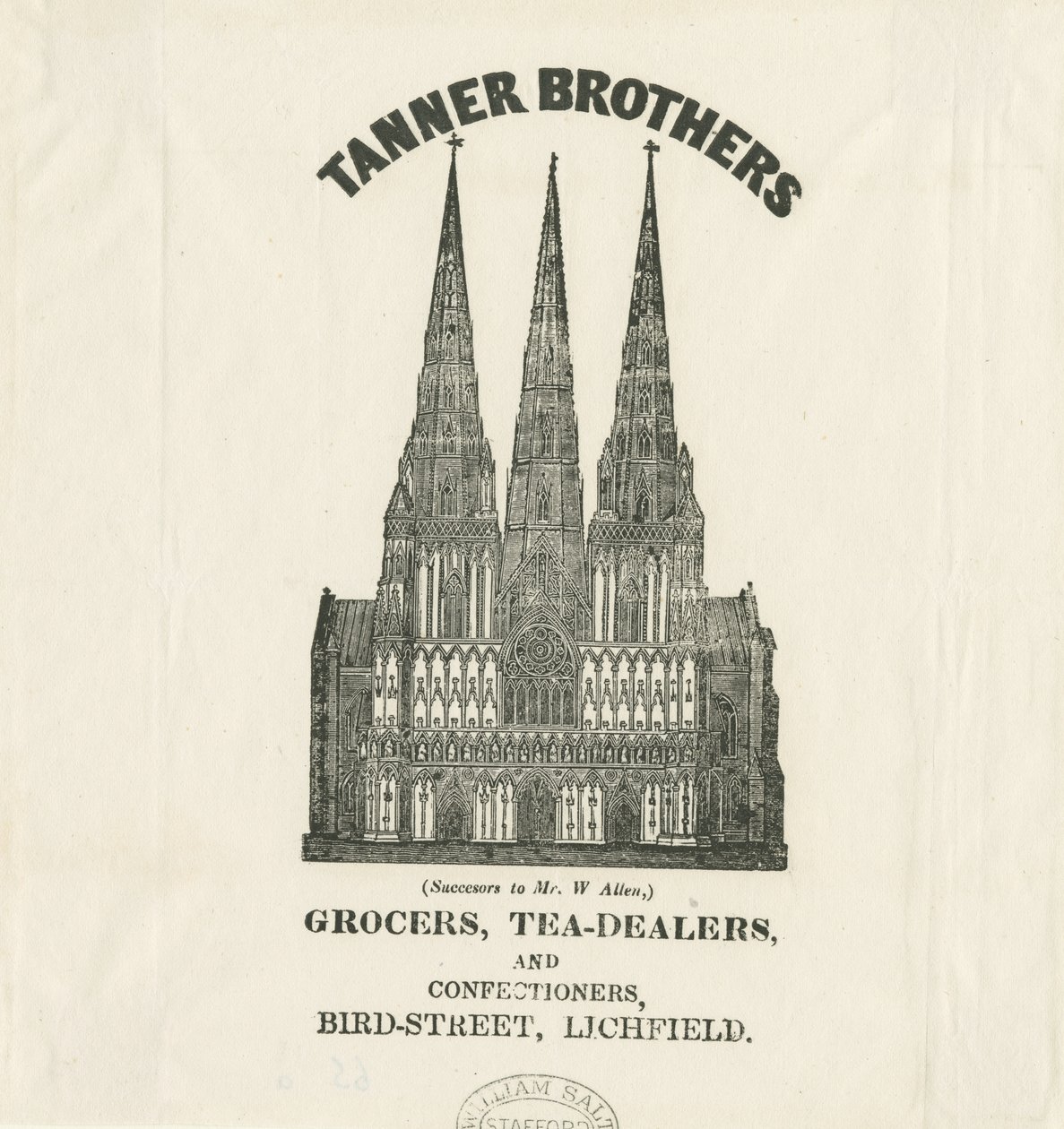 Lichfield Cathedral - West Front: print, ja [?1800-luku] tekijältä Unbekannt