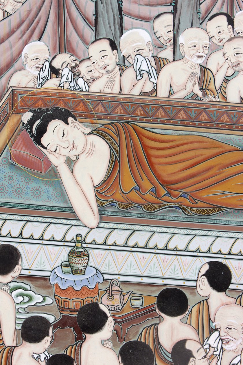 Buddhan elämä 45 vuoden dharman opettamisen jälkeen Buddha siirtyi Parinirvanaan, Souliin, Coree du Sudiin tekijältä Unbekannt