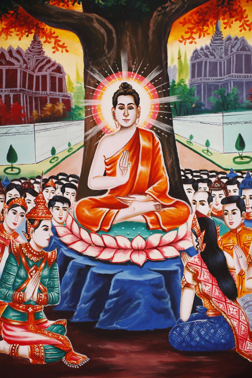 Buddhan elämä Opettaa ihmisiä joka ilta, Siem Reap, Kambodža tekijältä Unbekannt