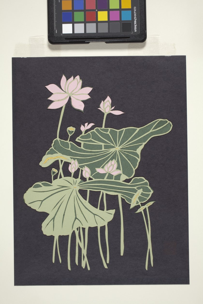 Lotus (monivärinen leikattu paperi) tekijältä Unbekannter Künstler