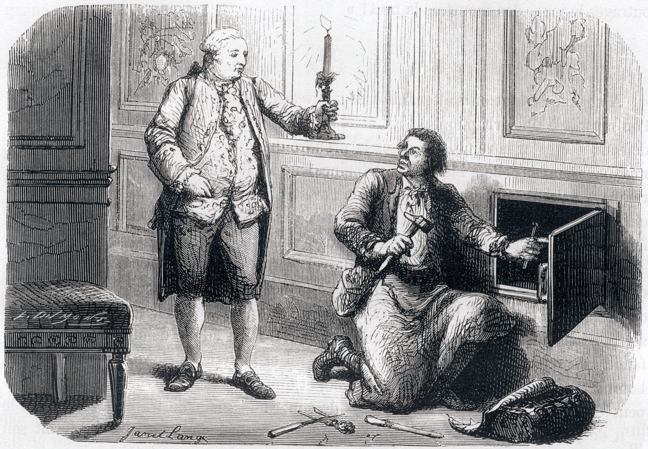 Ludvig XVI valistaa lukkosepän Francois Germainin tekijältä Unbekannt