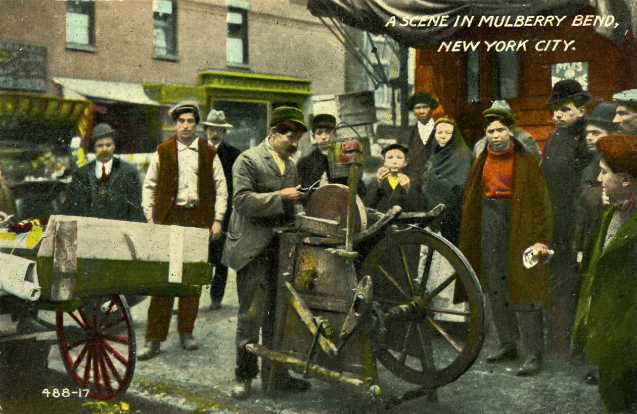 Lower East Side, New York City, Mulberry Bendin kohtaus tekijältä Unbekannter Künstler