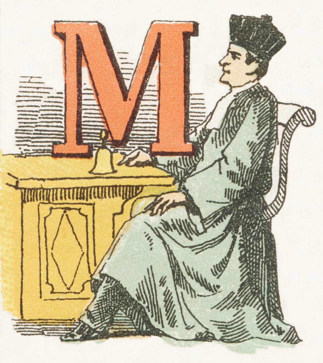 M - Magistrat - Childish Alphabet, Editions Gordinne 1920 (kaiverrus) tekijältä Unbekannt