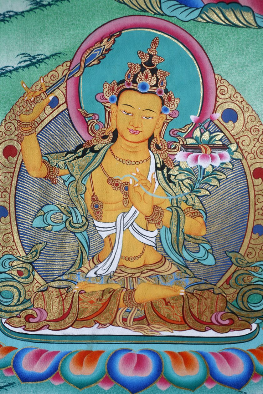 Manjushri, tiedon jumalallisuus. Kopanin luostari, Kathmandu, Nepal tekijältä Unbekannt