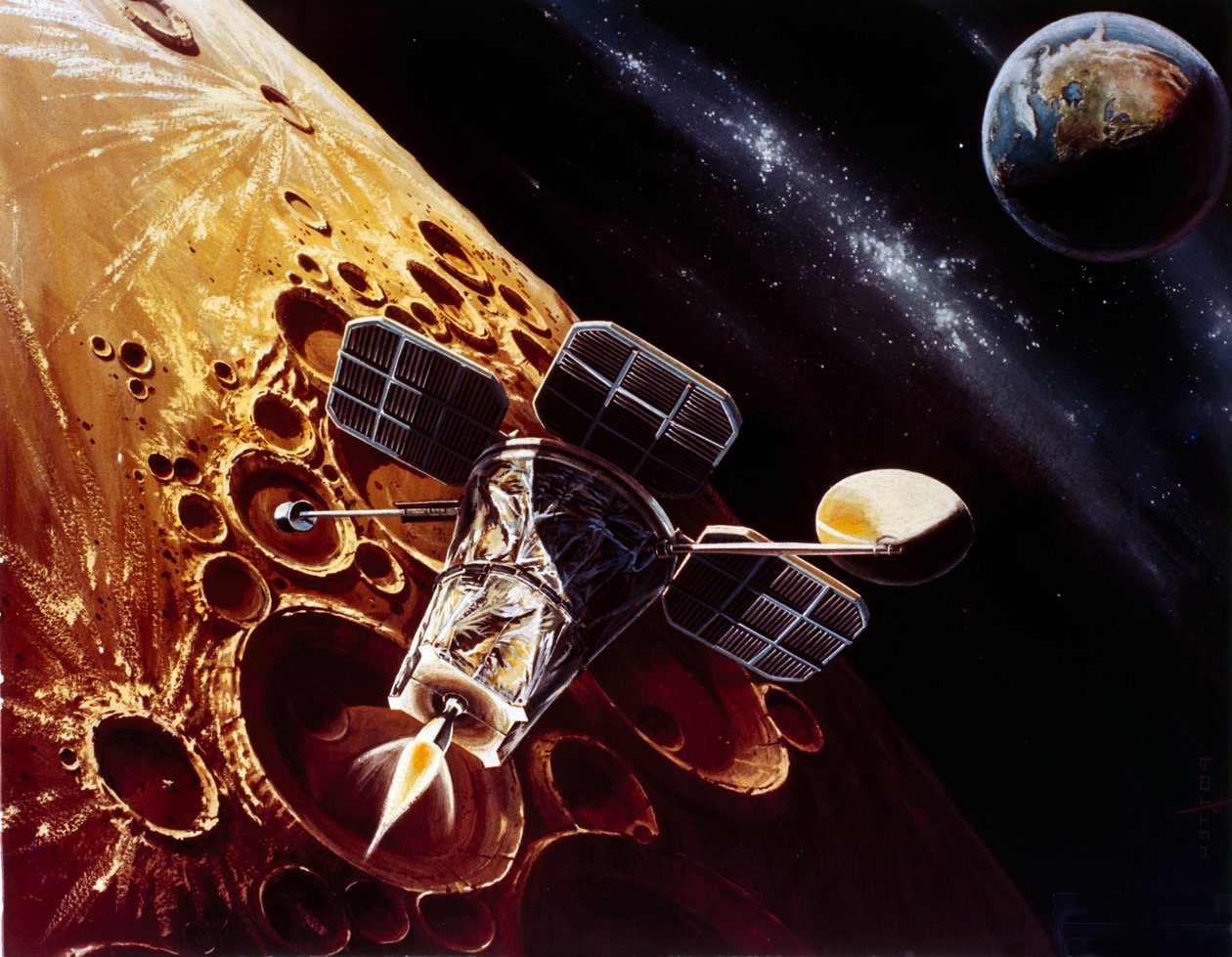Miehitetty avaruuslento, USA, Apollo, yleinen piirustus Lunar Orbiterista tekijältä Unbekannt