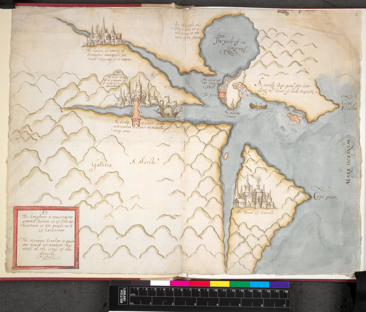 Kartta La Corunasta, c. 1589 tekijältä Unbekannter Künstler