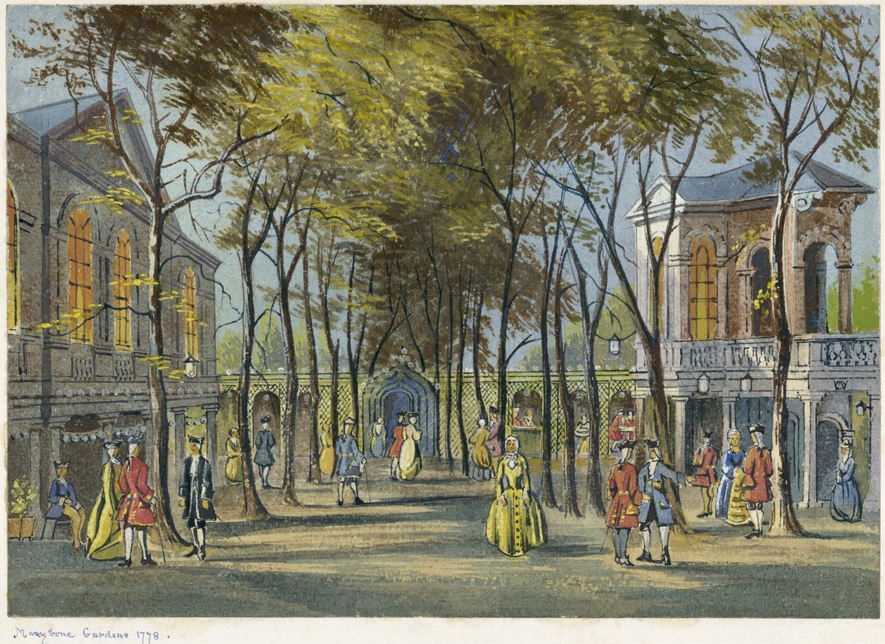 Marylebone Gardens, Lontoo 1778 tekijältä Unbekannter Künstler