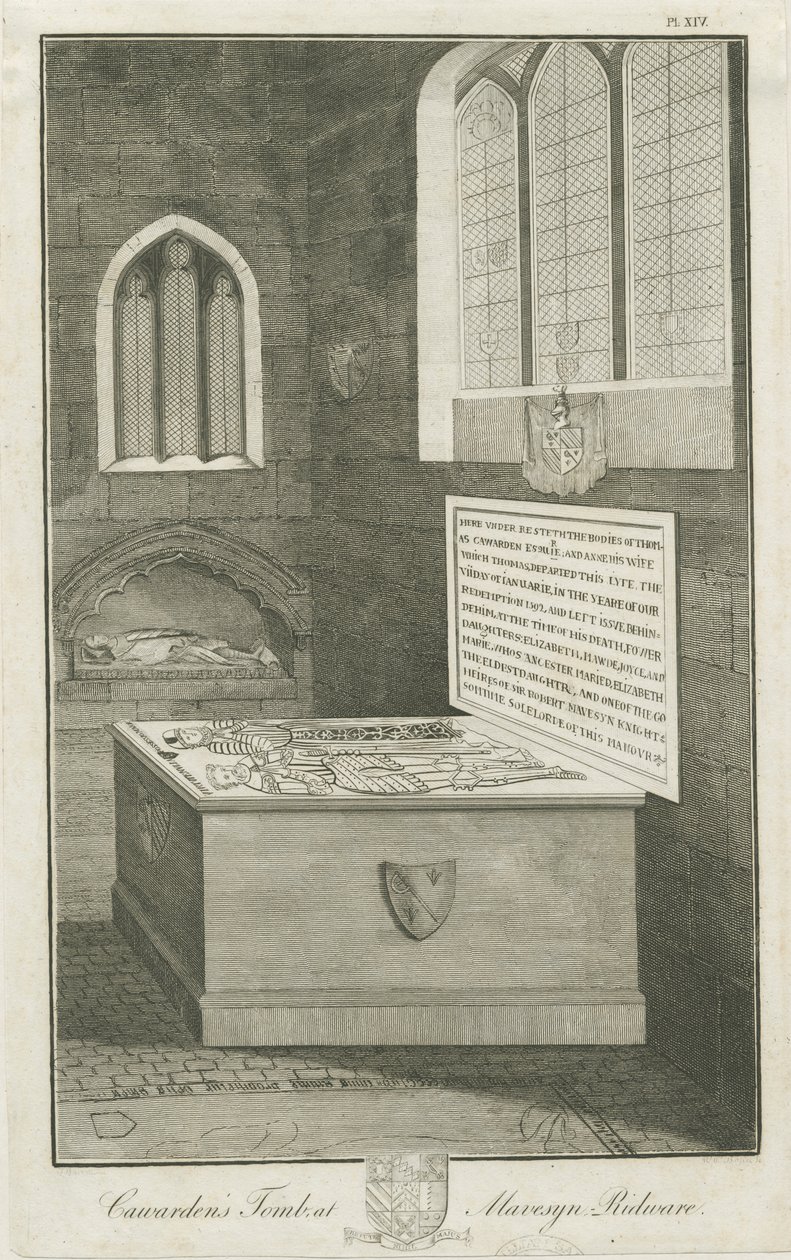 Mavesyn Ridware – Thomas Carwardenin hauta: kaiverrus, nd [1700-luvun loppu] tekijältä Unbekannt