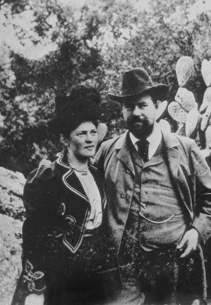 Max Weber ja hänen vaimonsa, noin 1900 (s/w-kuva). tekijältä Unbekannter Künstler