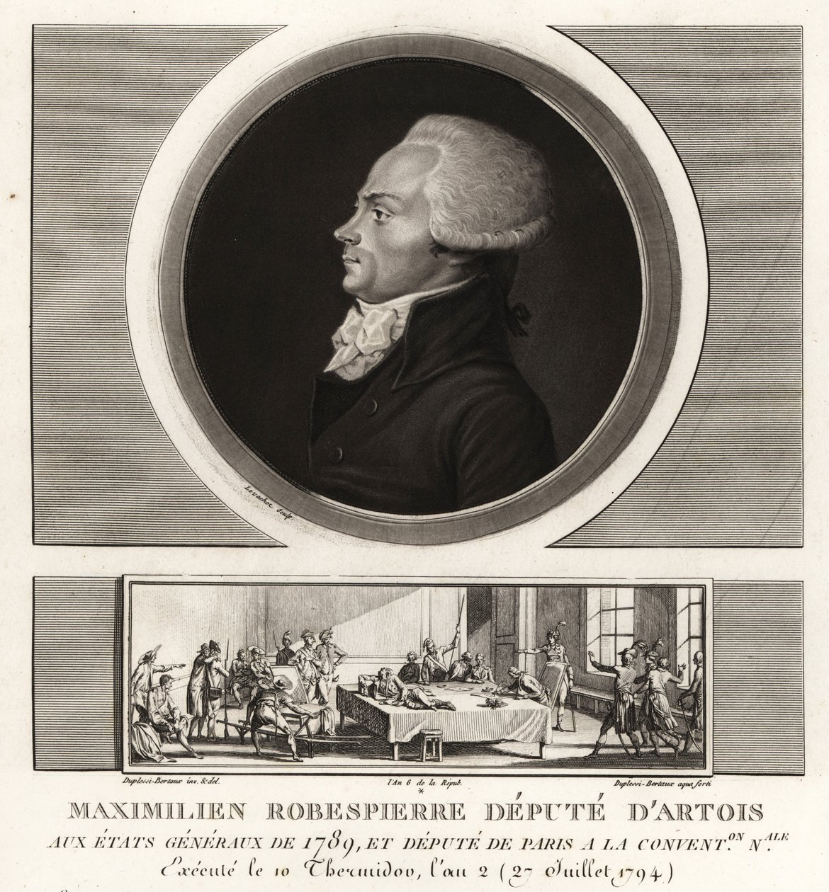 Maximilien Robespierre, Artoisin sijainen, teloitettiin 1794 tekijältä Unbekannt