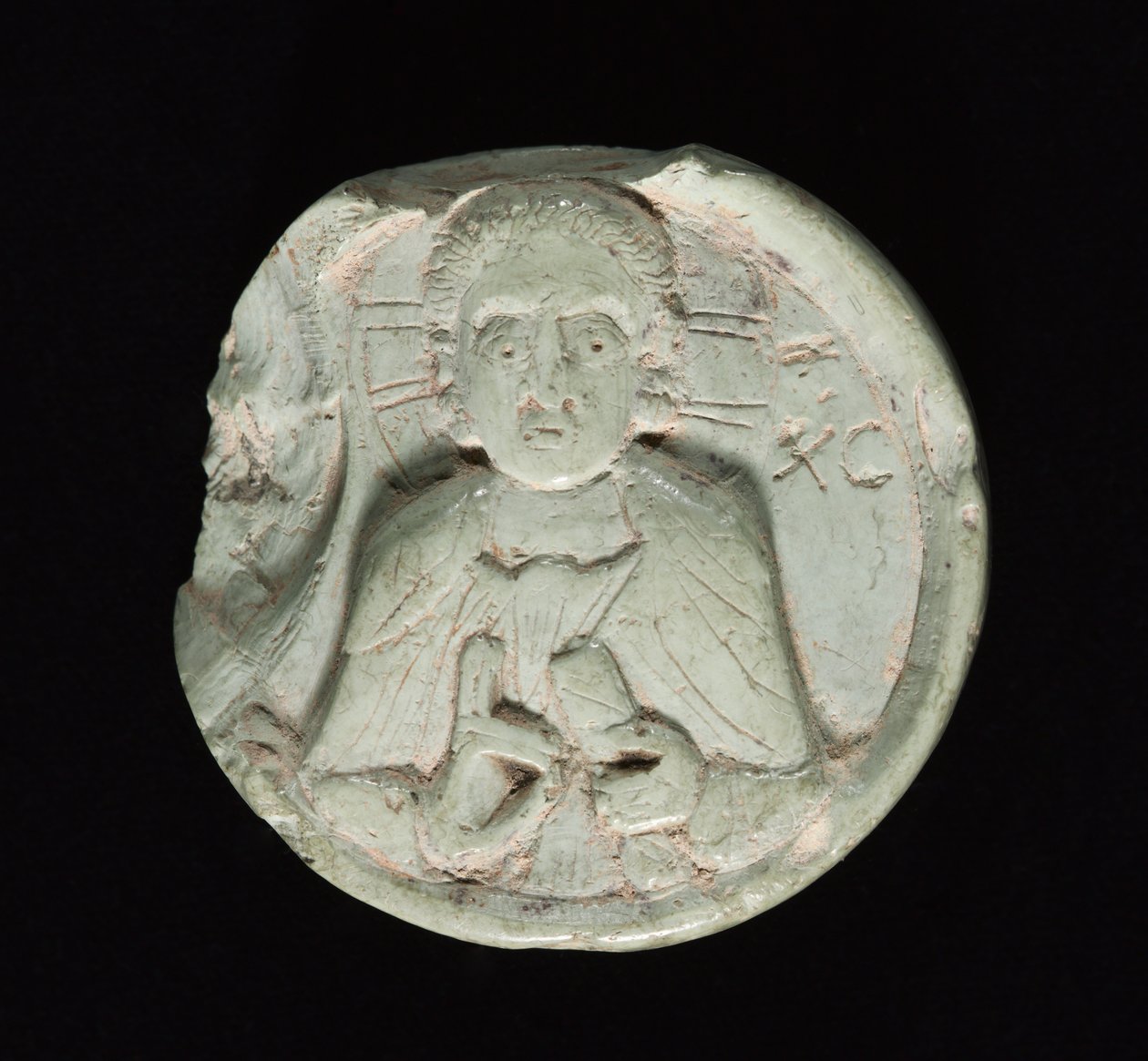 Medaljonki Kristuksen kanssa, noin 1200-1400 tekijältä Unbekannt