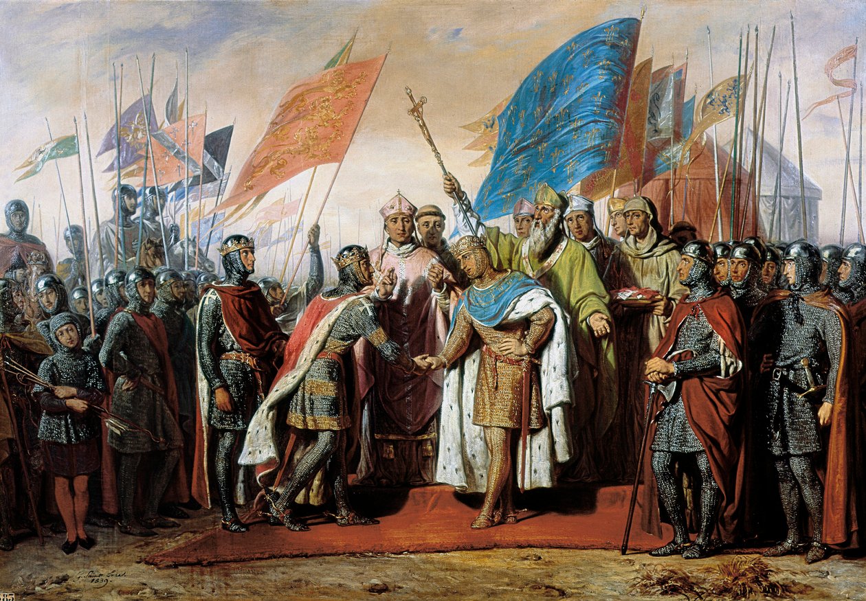 Ranskan kuninkaan Philip II:n ja Englannin kuninkaan Henrik II:n tapaaminen Gisorsissa, 21. tammikuuta 1188 tekijältä Unbekannt