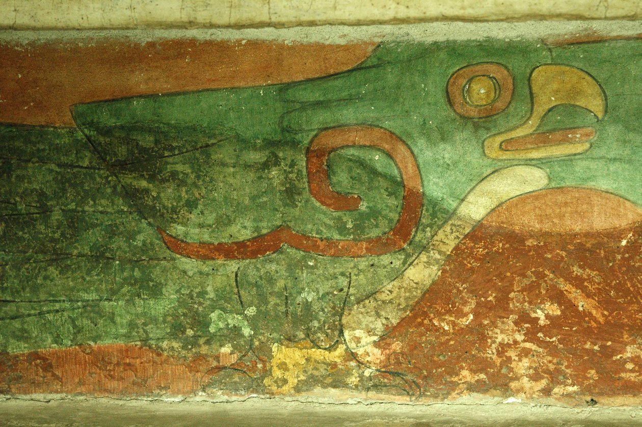 Meksiko, México, Teotihuacan (1. vuosisata jKr.), Jaguaarien temppeli, papukaijan fresko tekijältä Unbekannt
