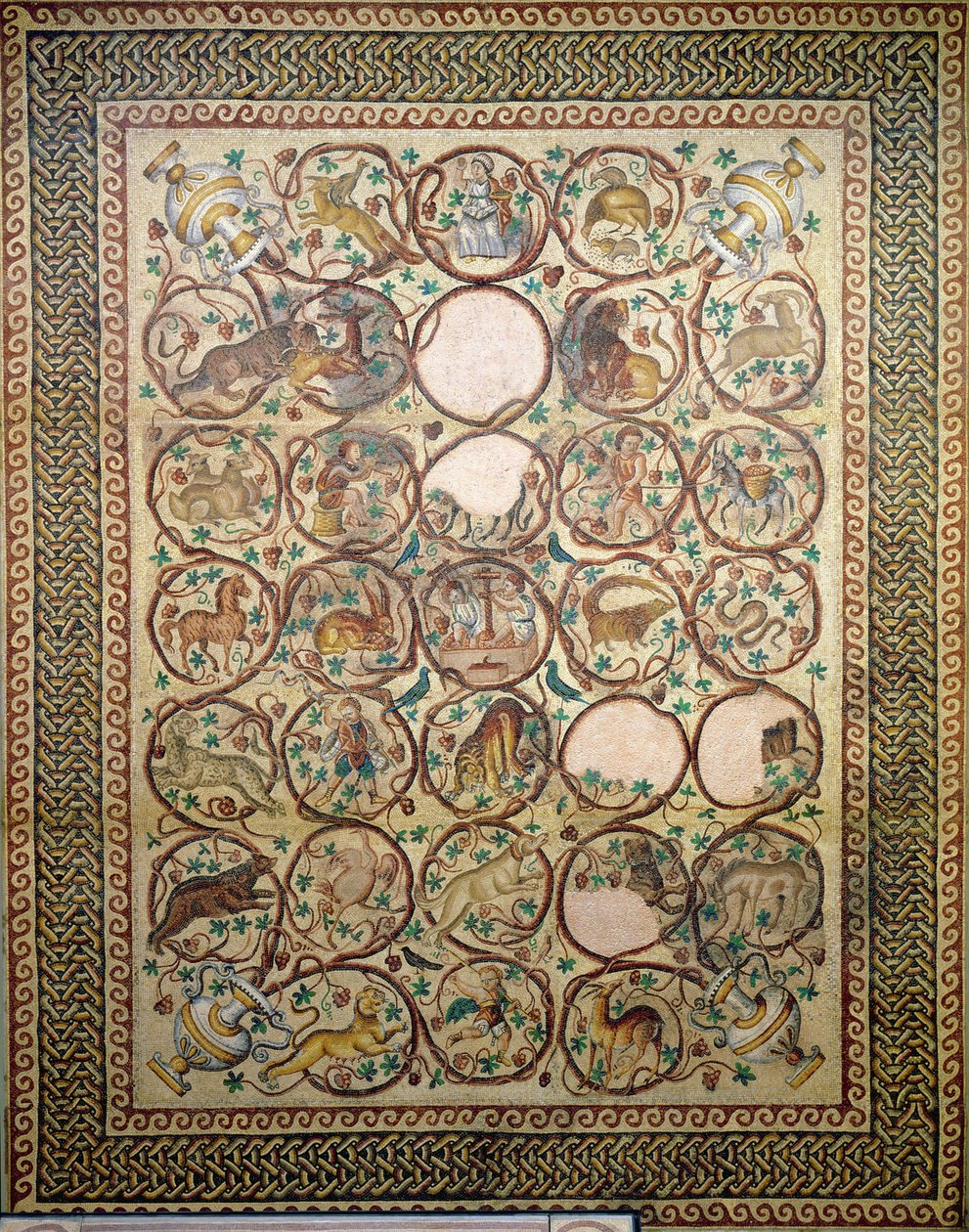 Quabr Hiramin mosaiikki St. Christopherin kirkon keskilaivan lattiasta, 575 (mosaiikki) tekijältä Unbekannt