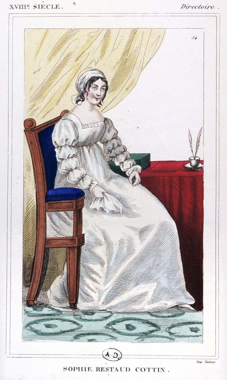 Rouva Cottin, noin 1810 (kaiverrus). tekijältä Unbekannter Künstler