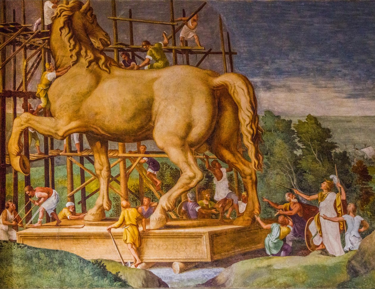 Seinämaalaus Palazzo Duccalessa, Kuninkaanlinna, San Giorgion linna, Mantova, Lombardia, Italia, Eurooppa (kuva) tekijältä Unbekannter Künstler
