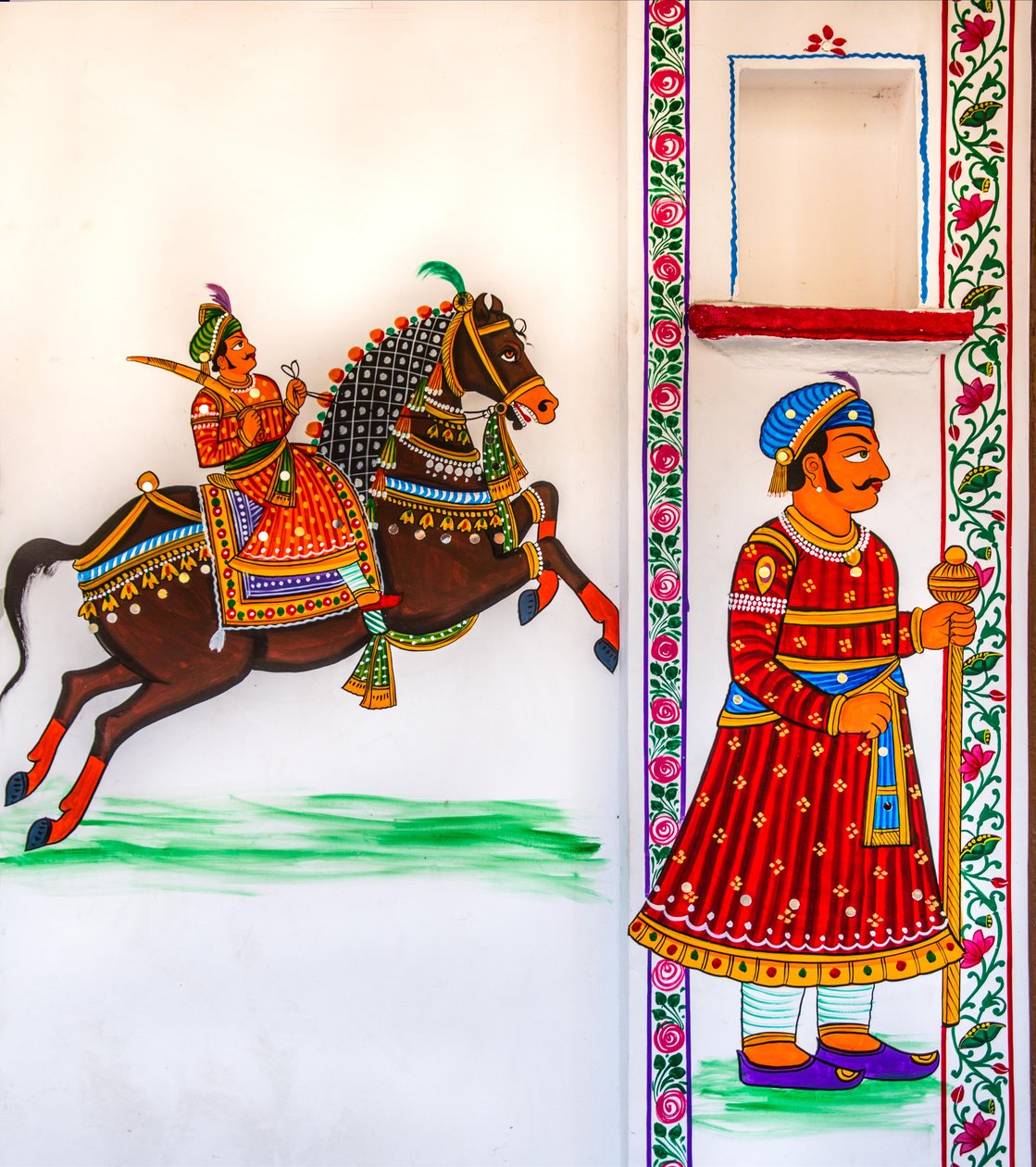 Seinämaalaus vanhassa kaupungissa, Udaipur, Udaipur, Rajasthan, Intia, Aasia (kuva) tekijältä Unbekannter Künstler