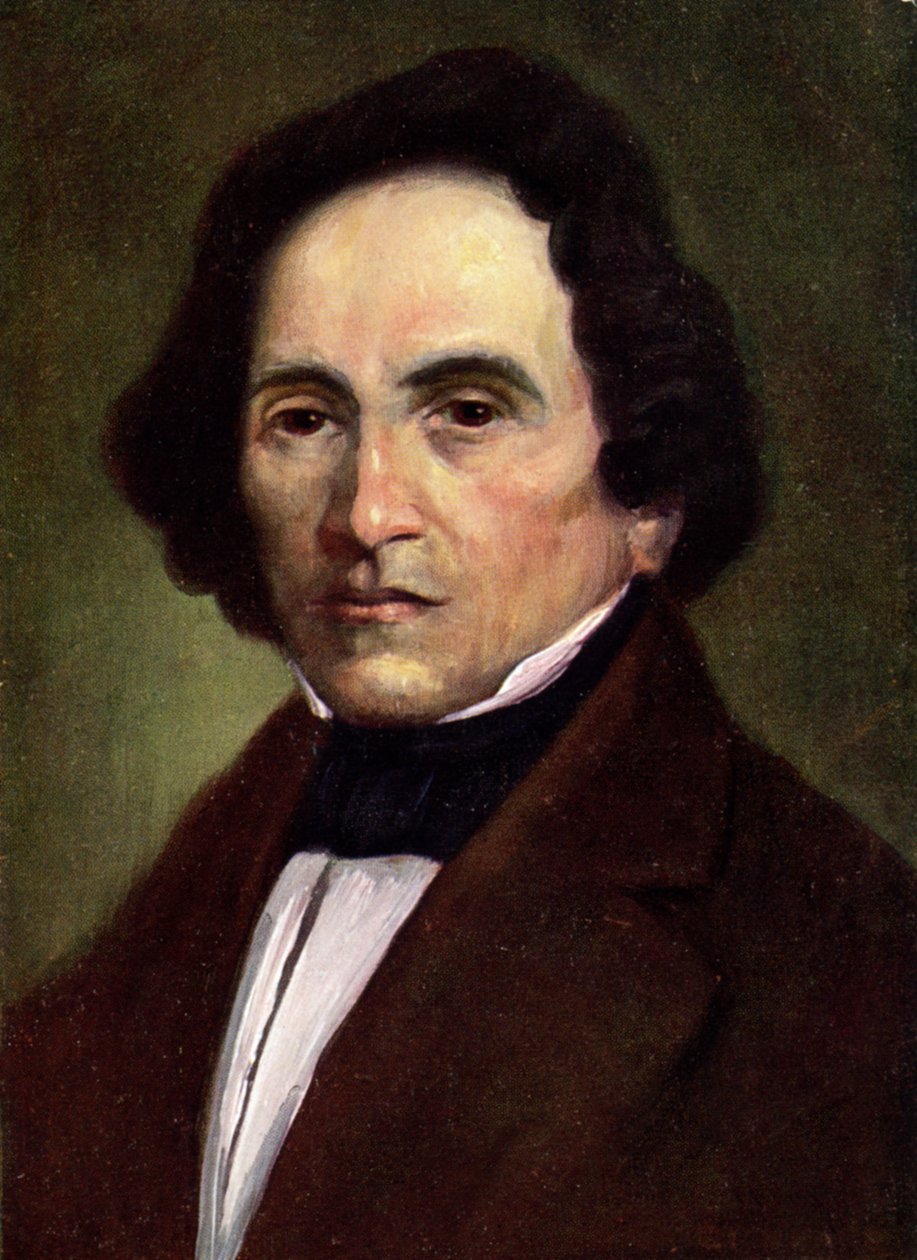 Musiikkia. Saksalainen säveltäjä Giacomo Meyerbeer. Kuvitus, Itävalta, n.1900 (postikortti). tekijältä Unbekannter Künstler