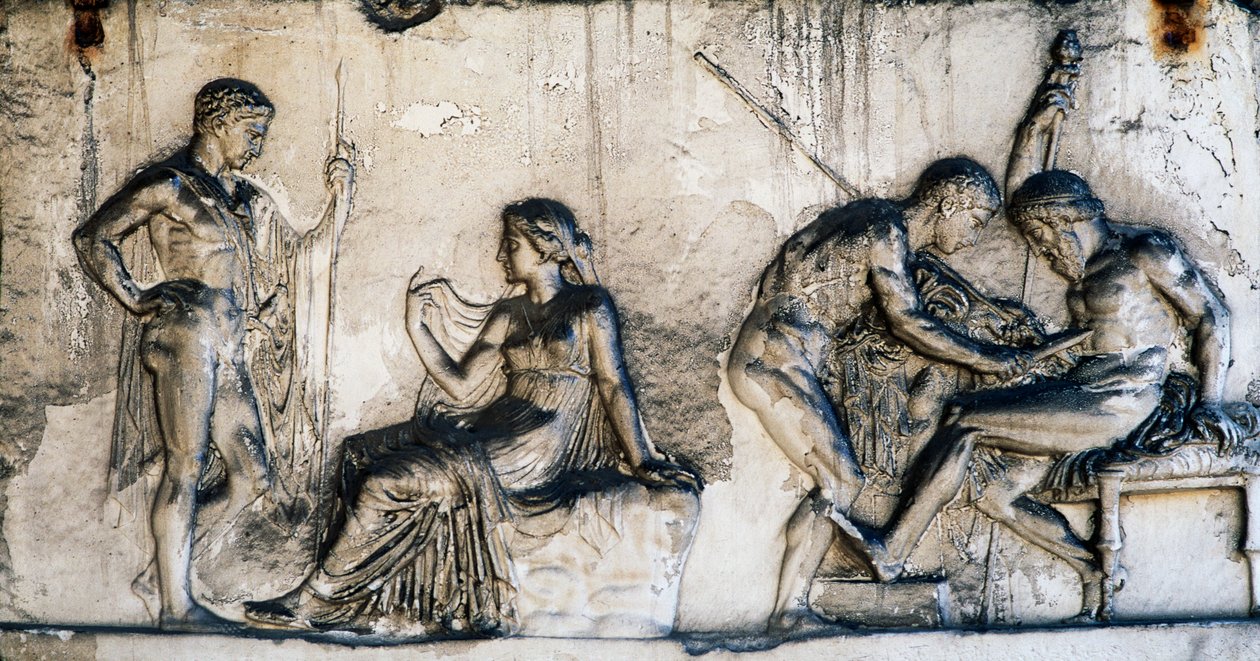 Telephuksen myytti, Telephuksen hätätalo, Herculaneum, Campania, Italia, roomalainen sivilisaatio tekijältä Benjamin Baud