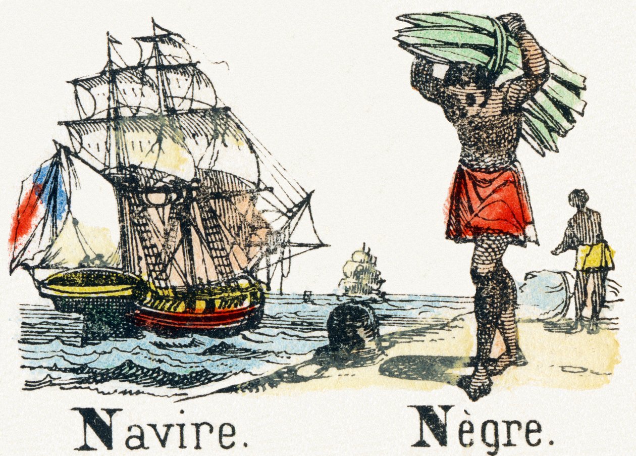 N - Navire Negre - Child Entertainment Alphabet n.1890 (litografia) tekijältä Unbekannt