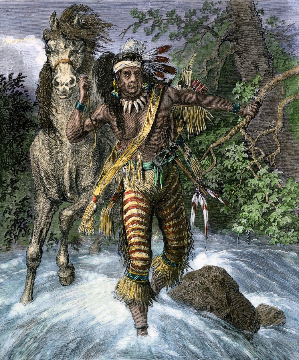 Amerikan alkuperäisväestö: intiaanit. Istuva Härkä tai intiaaninimi Thathanka Iyothanka tai Tatanka Yotanka tai Tatanka Iyotake ("Sitting Taurus" tai "Rest Taurus"). tekijältä Unbekannter Künstler