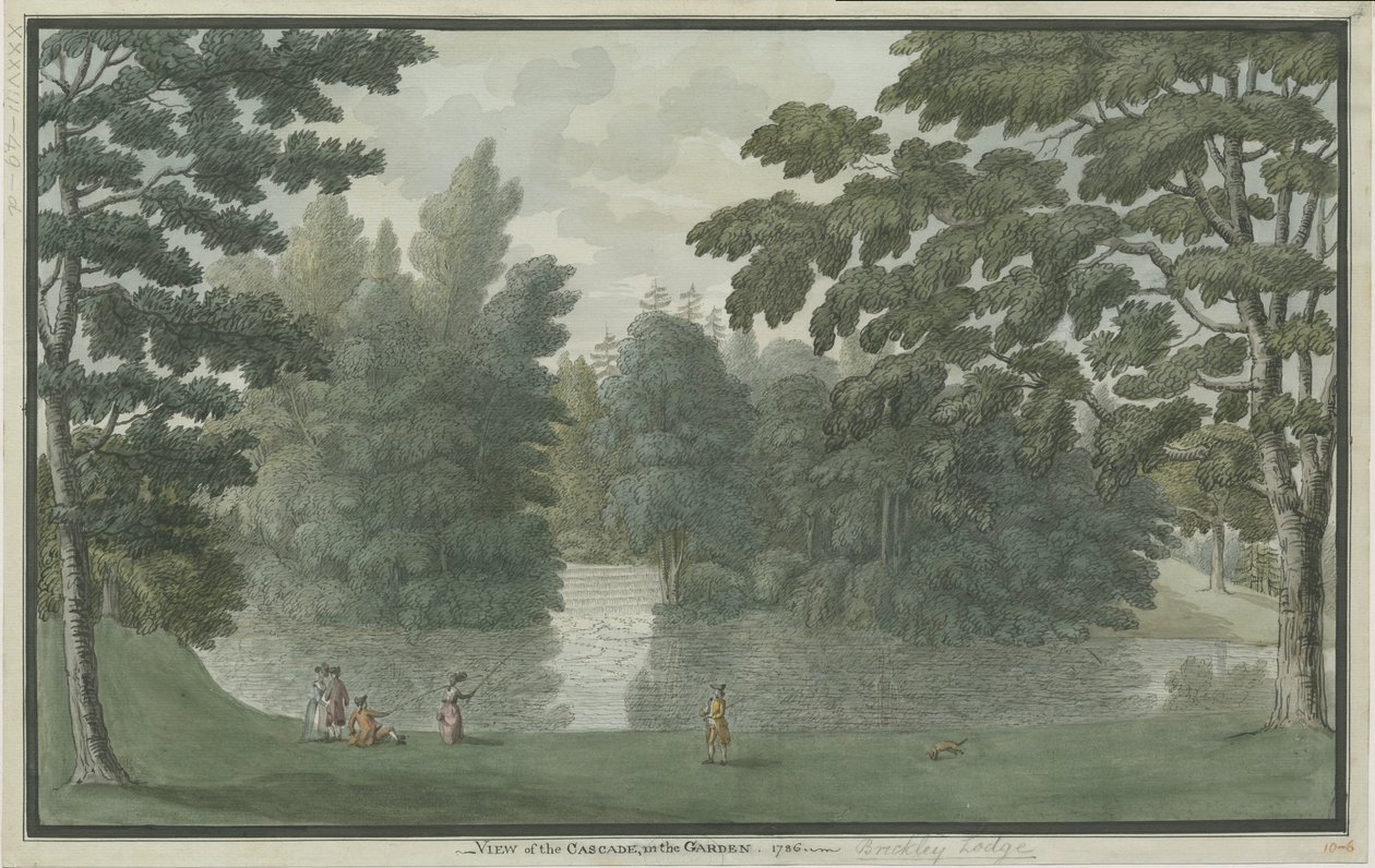 Needwood - Brickley Lodge: akvarellimaalaus, 1786 tekijältä Unbekannt