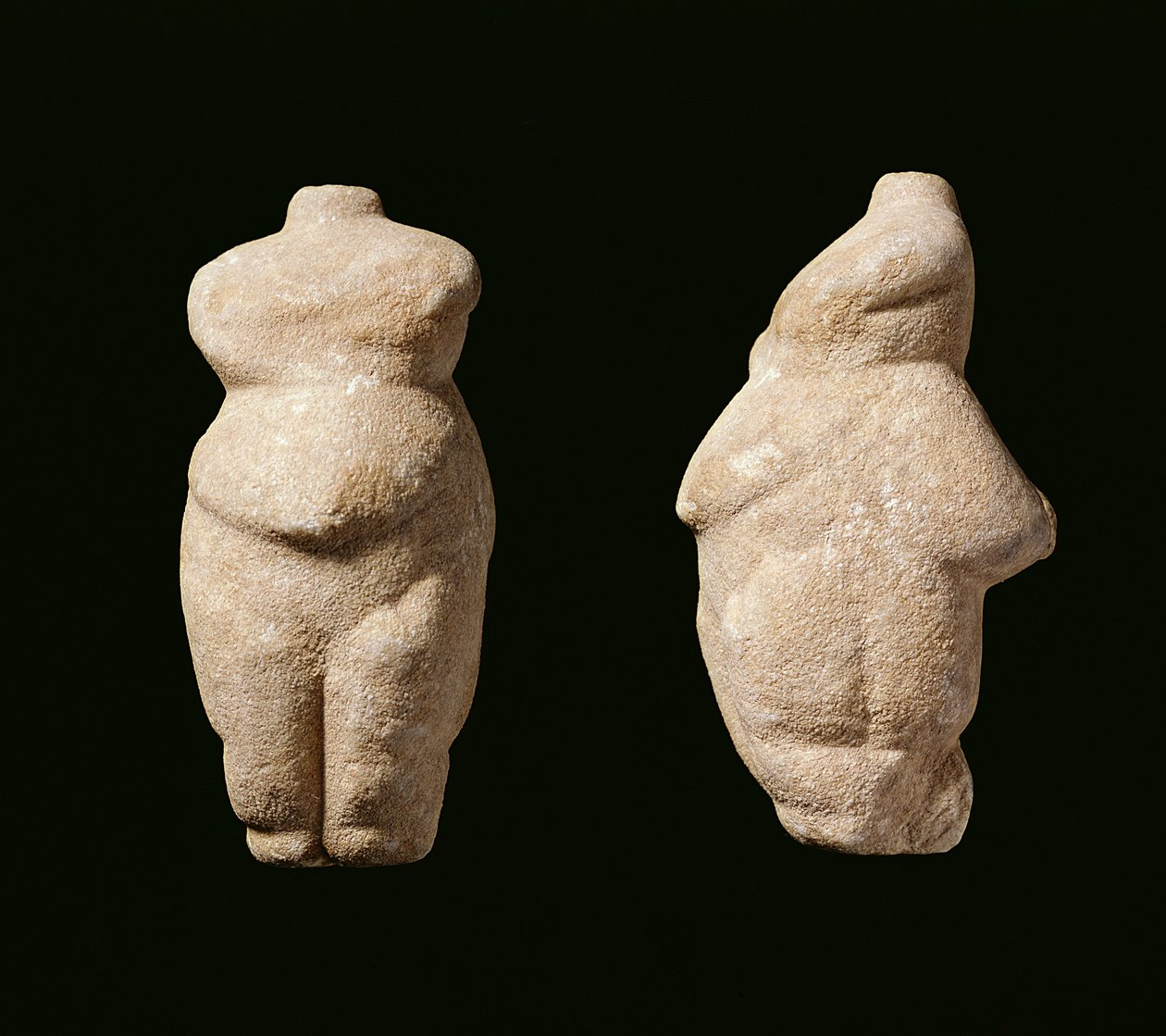 Neoliittinen Steopagus Lady, edestä ja sivulta katsottuna, Avaritsa (Meliteia) Thessaliassa, Kreikassa, 6000-5200 eKr. (marmori) tekijältä Unbekannt