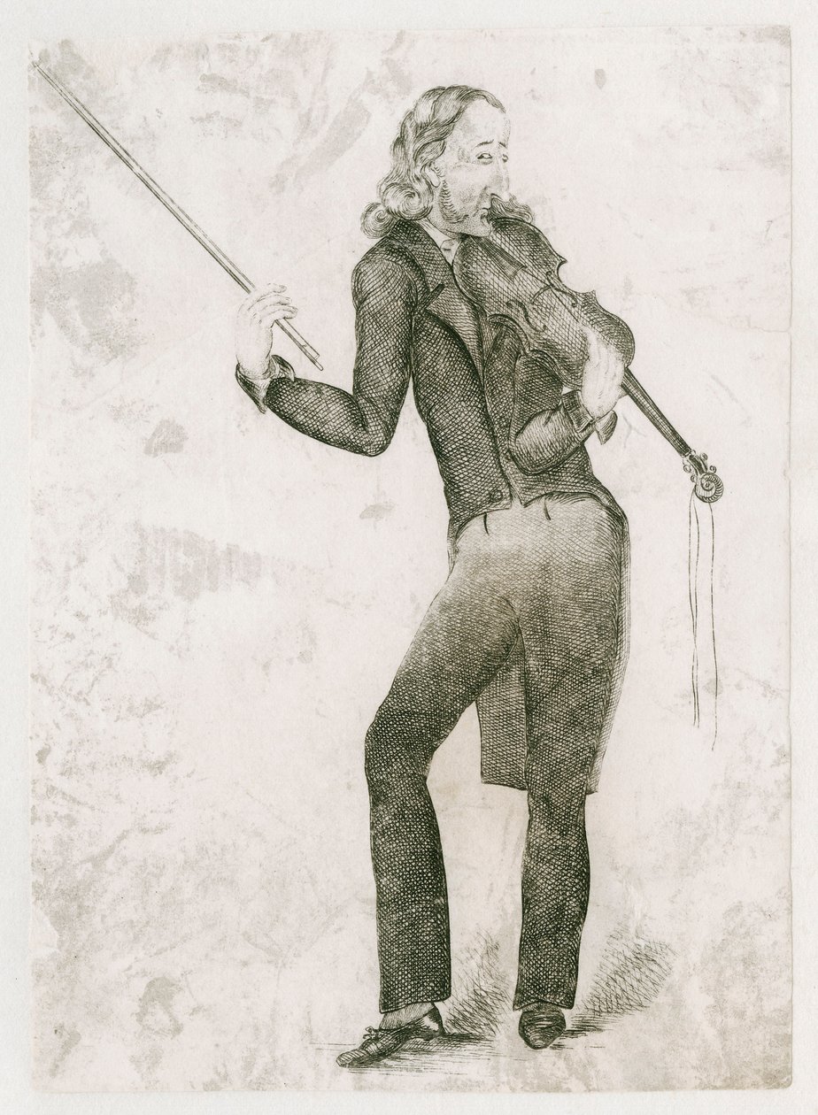 Niccolo Paganini - karikatyyri tekijältä Unbekannt