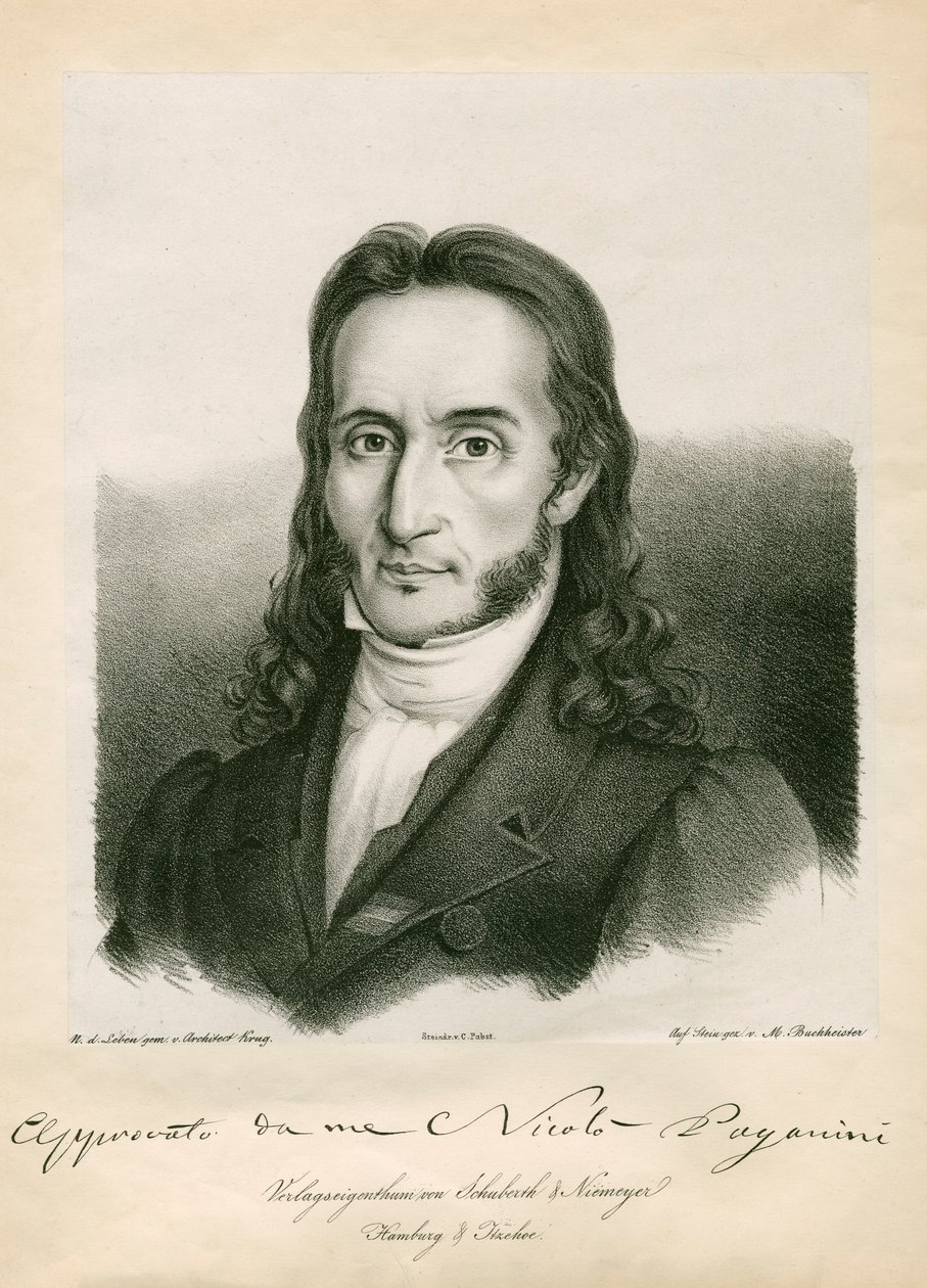 Niccolo Paganini - muotokuva tekijältä Unbekannt