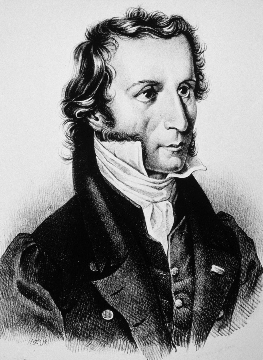Niccolo Paganini, noin 1850 (kaiverrus). tekijältä Unbekannter Künstler