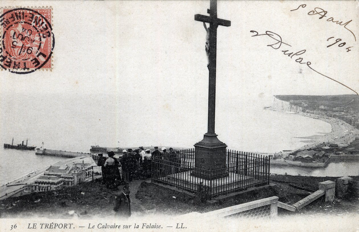 Normandia, Seine Maritime (76), Treport: Golgata kalliolla - Postikortti vuodelta 1904 tekijältä Unbekannt
