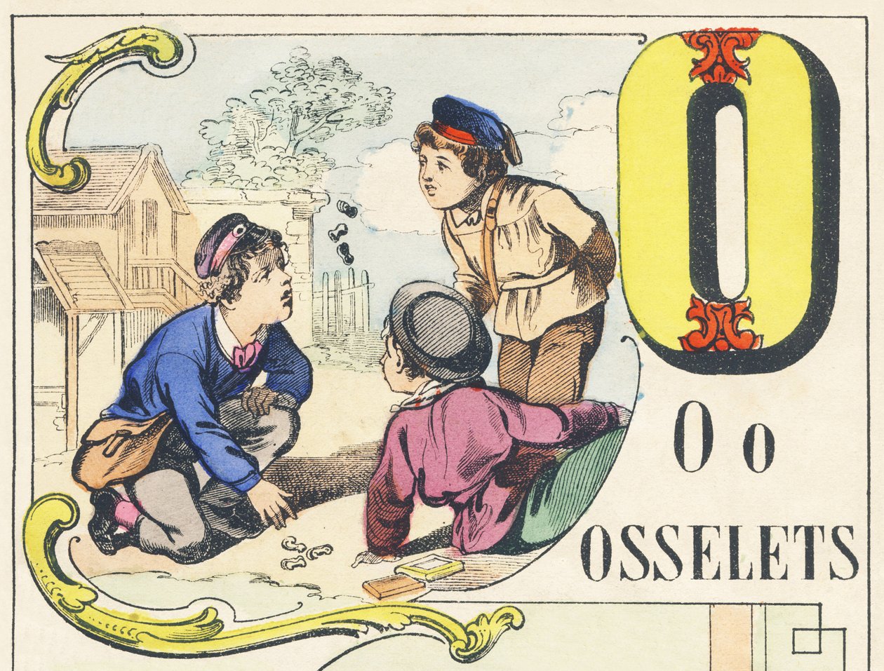 O: ossicles - Games Alphabet, n. 1890 (kuva) tekijältä Unbekannt