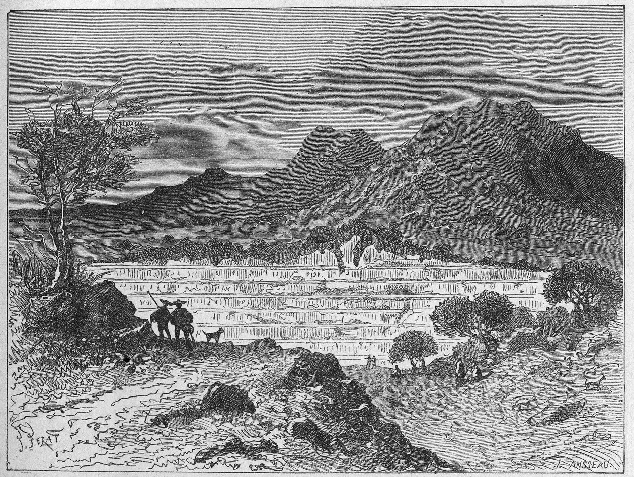 Avoin kivisuolan louhos Cardonessa, noin 1880 (kaiverrus). tekijältä Unbekannter Künstler