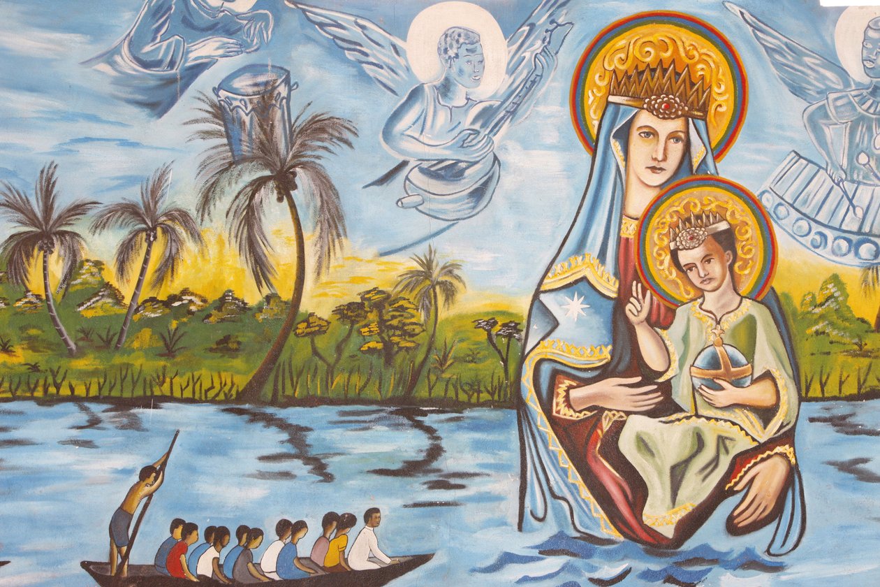 Our Lady of Togon fresko, Togoville, Togo tekijältä Unbekannt