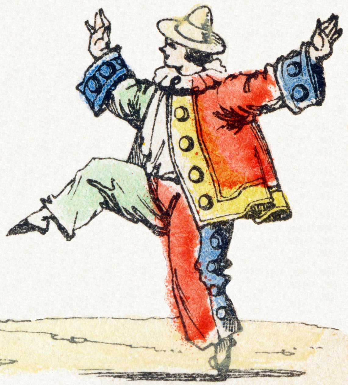 P - Pierrot - Child Entertainment Alphabet n. 1890 (litografia) tekijältä Unbekannt