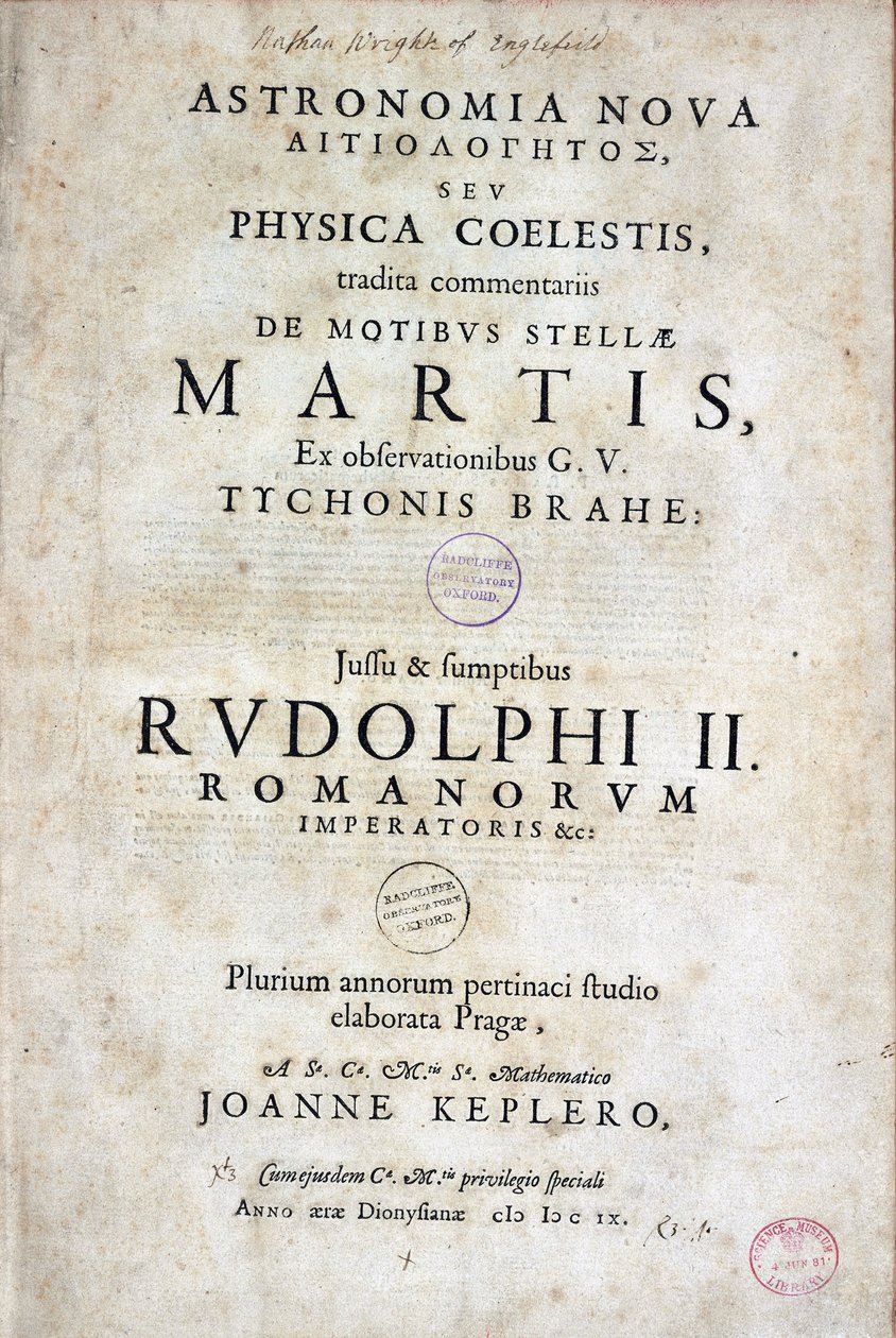 Saksalaisen tähtitieteilijän Johannes Keplerin (Keppler) (1571-1630) 
