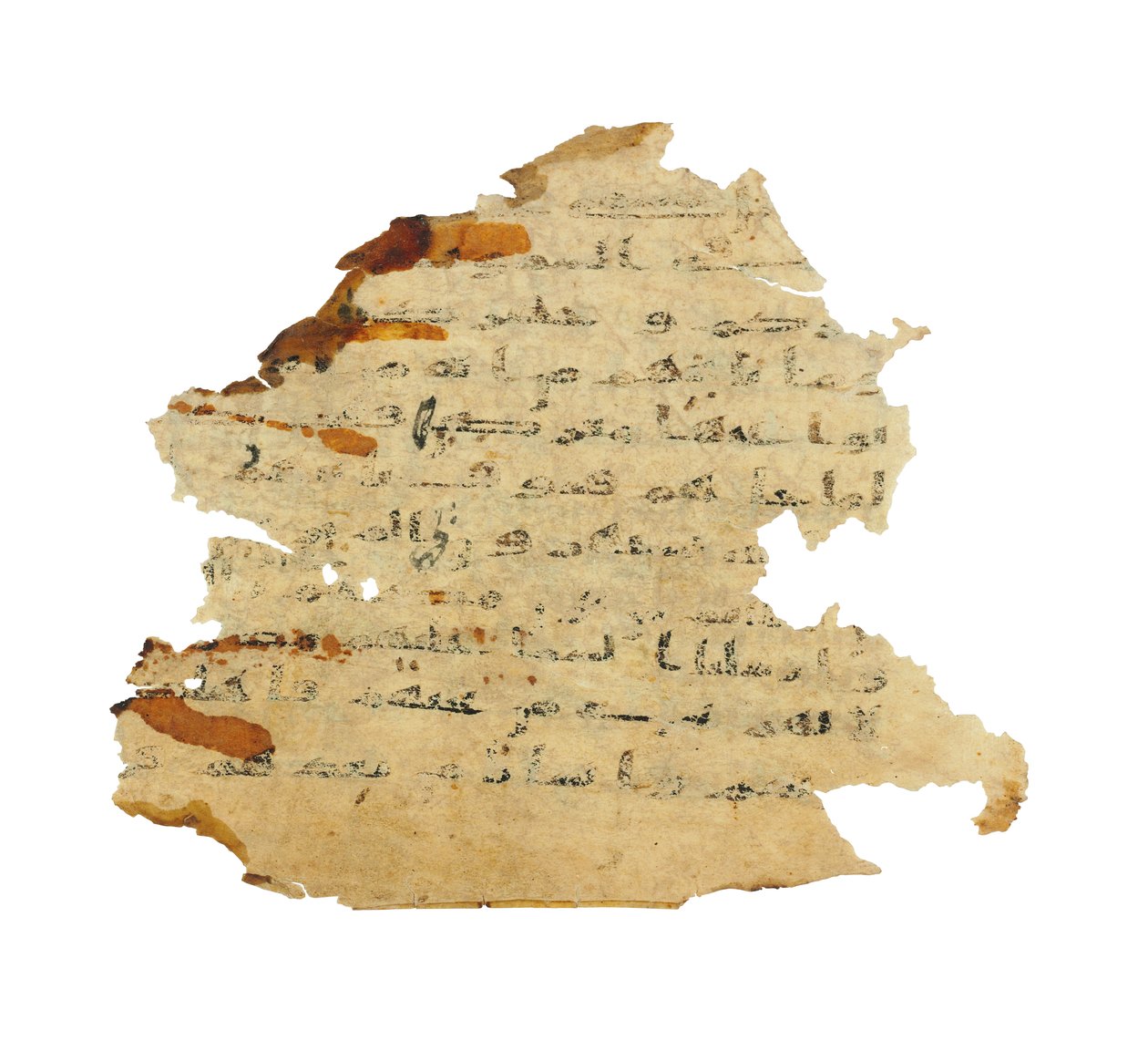 Sivu tallentamattomasta Koraanin palimpsestista, joka on kopioitu aikaisempaan koptilaiseen Raamattuun, luultavasti Egyptissä, noin 800-luvulla (muste persulla) tekijältä Unbekannt