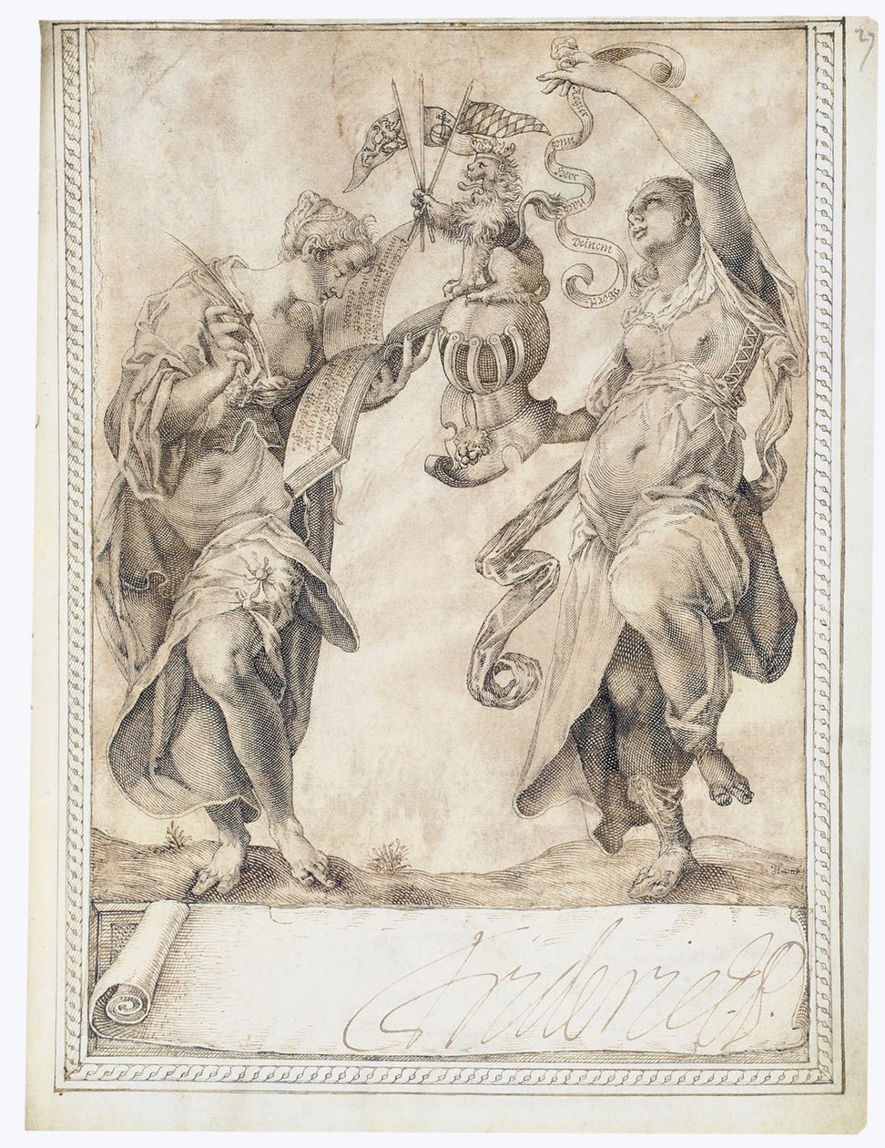 Sivu Philipp Hainhoferin Amicorum-albumilta, 1596-1633 tekijältä Unbekannt